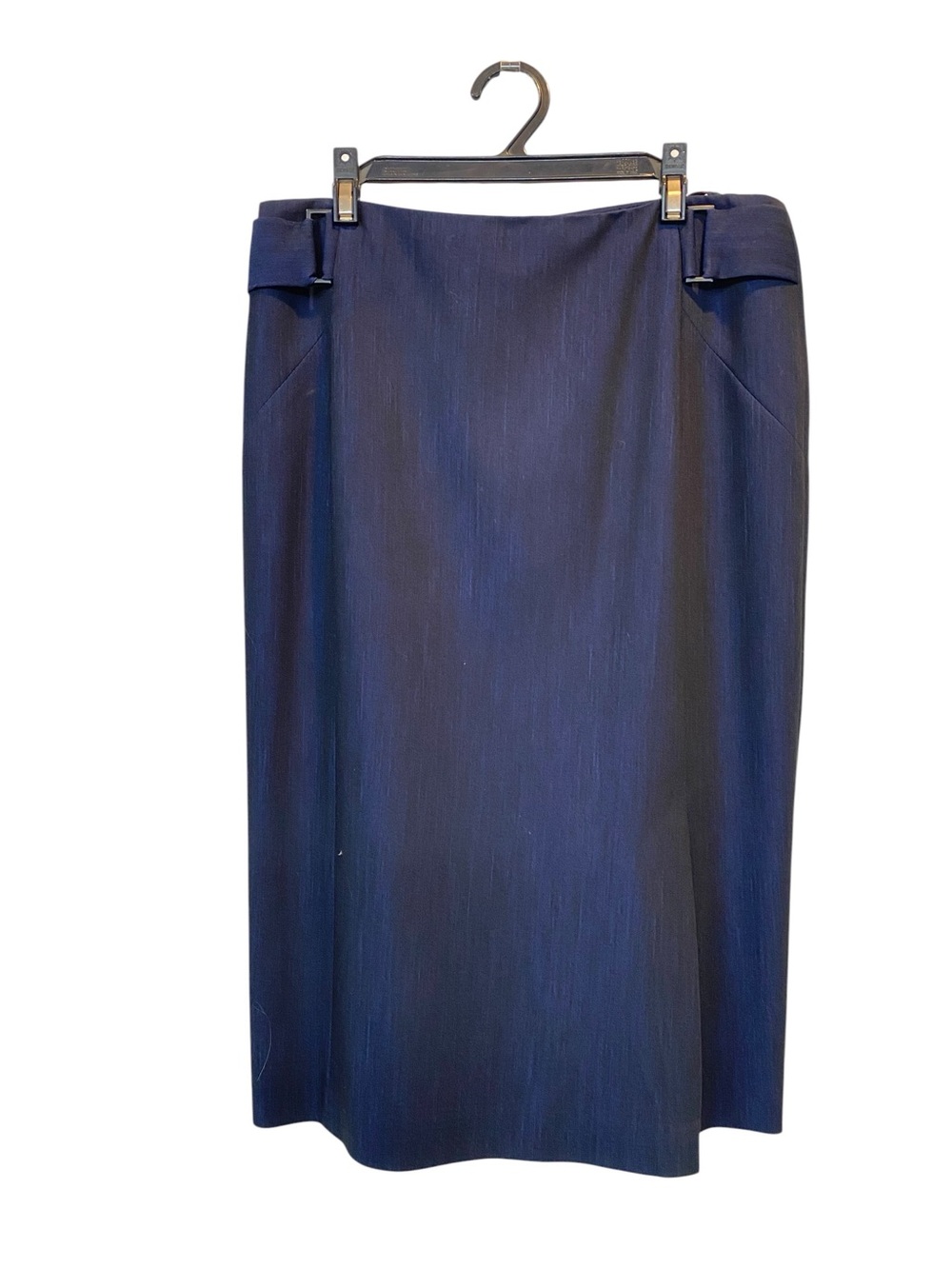 ANTONIO MELANI Women size 4 Navy Blue Pencil Skirt Waist Tabs Professional work